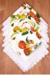 Салфетка из рогожки с кружевом 005 Груши (вид 1)