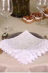 Салфетка из рогожки с кружевом 014 Белое кружево (вид 3)