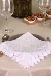 Салфетка из рогожки с кружевом 014 Белое кружево (вид 3)