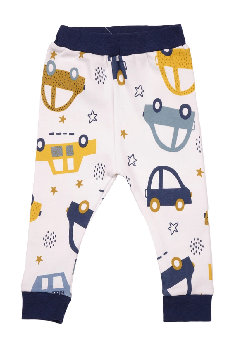 Штанишки для мальчиков OP1732 белый (машинки)