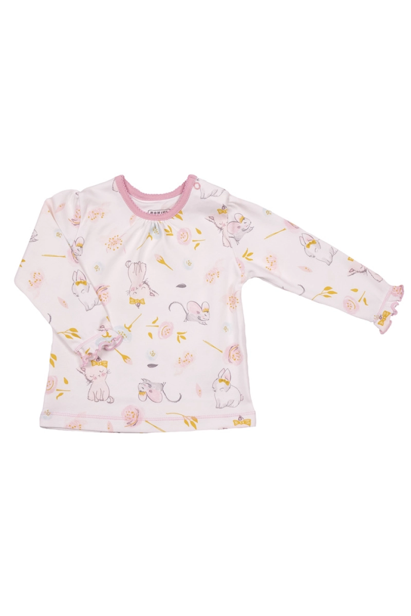 Кофта для девочек ОР1464 белый (котята)