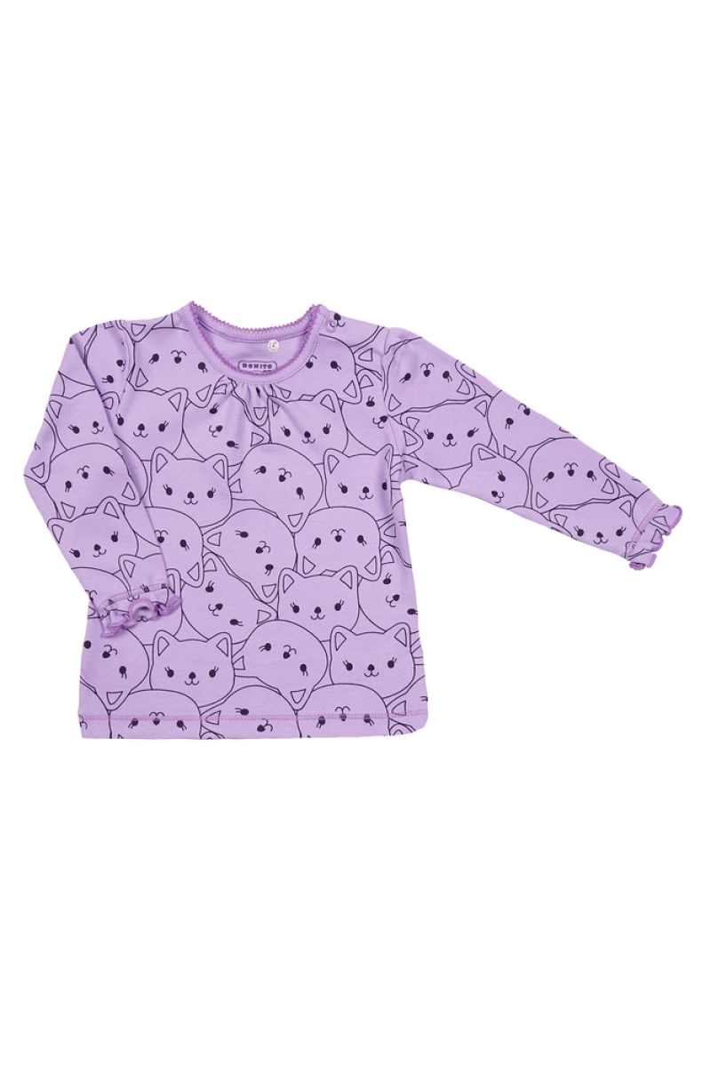 Кофта для девочек OP1464 лиловый (котята)