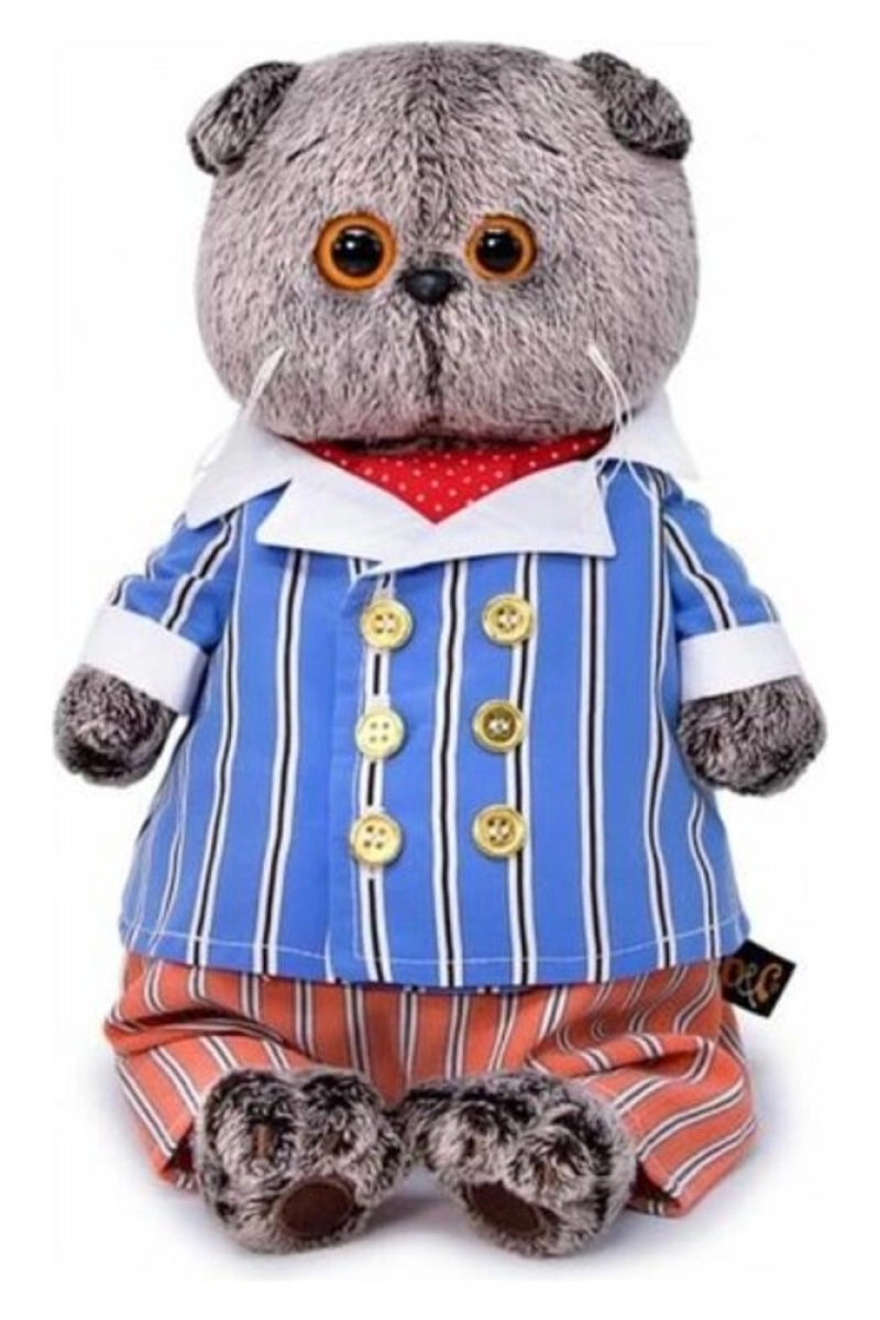 (П) Игрушка "Басик" (ИвШвейСтандарт)  в полосатом костюме 19 см