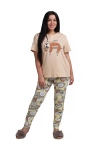 Женская пижама ЖП 024 (бежевый+принт кокосы)