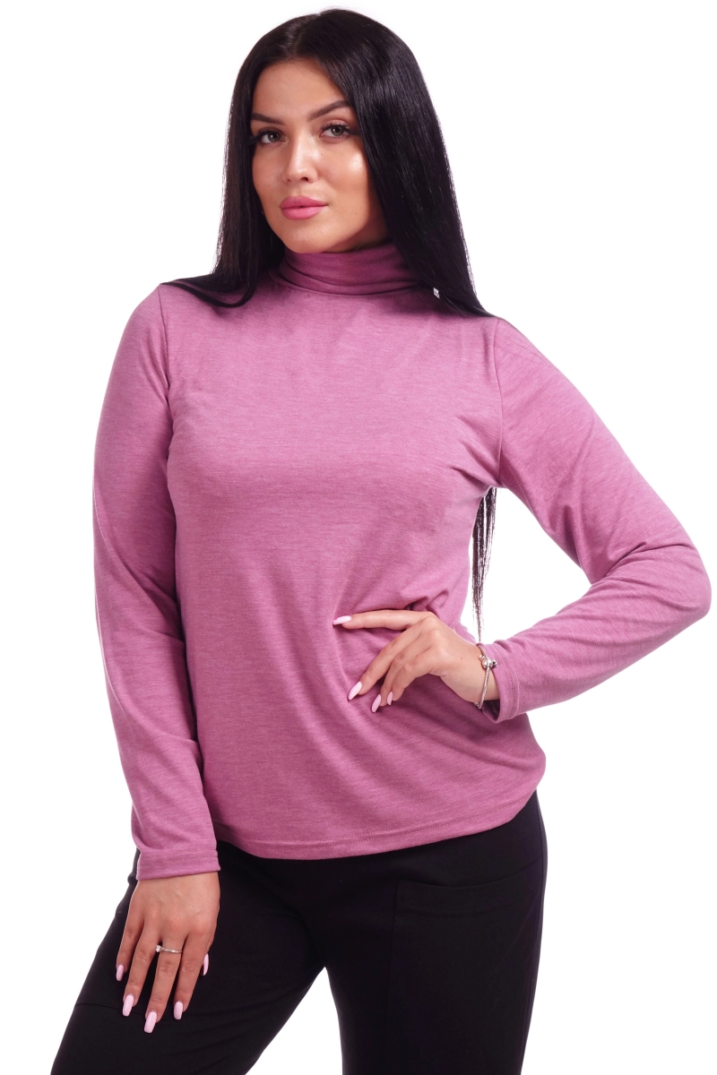 Водолазка женская с длинным рукавом - 394 - сухая роза
