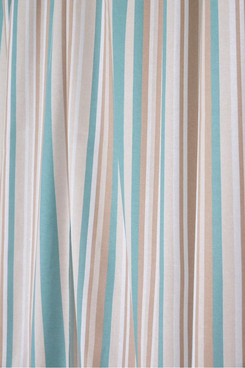 Комплект штор из рогожки "ТТ" Полоса (ментол)
