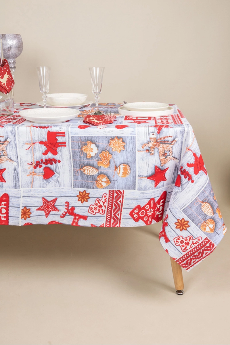 Скатерть рогожка "Диз" Счастливого Рождества