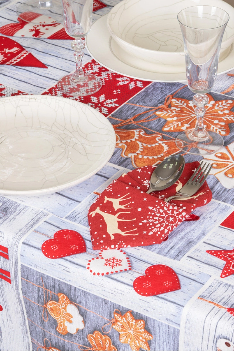 Скатерть рогожка "Диз" Счастливого Рождества