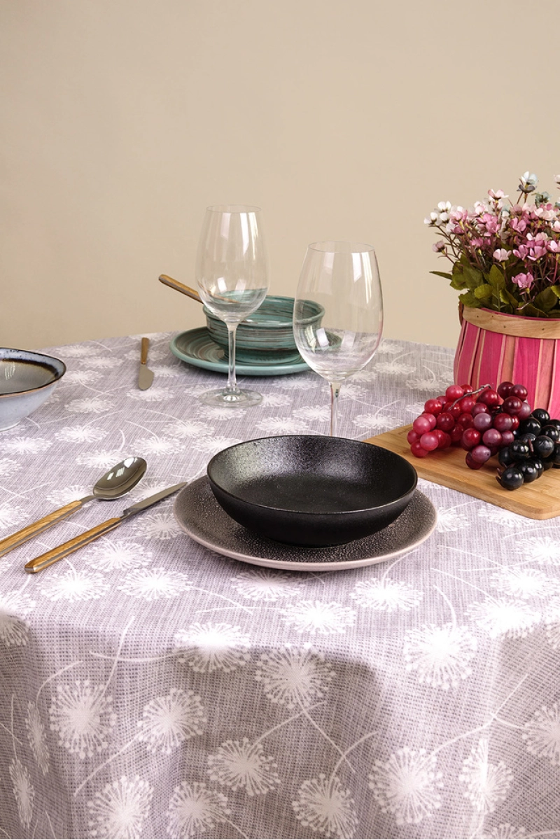 Скатерть круглая рогожка "ТТ" Пушинка (145х145 см)