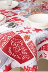 Скатерть круглая рогожка "Диз" Счастливого Рождества (145х145 см)
