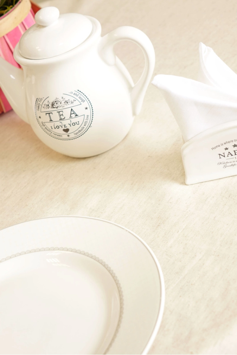 Скатерть круглая полулен "ГОС" Льняная (145х145 см)