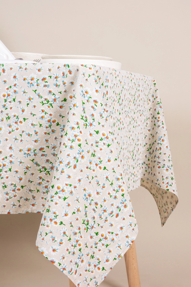 Скатерть полулен "ГОС" Россыпь ромашек