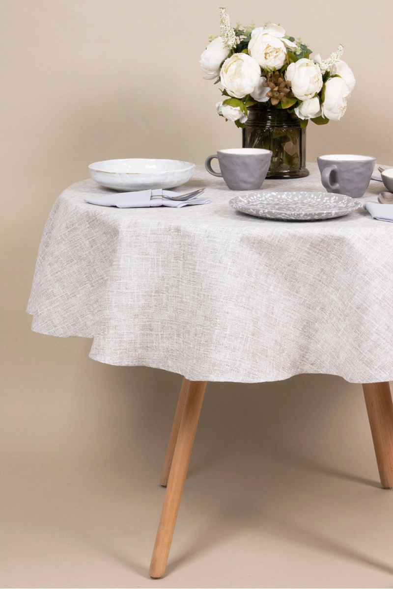 Скатерть круглая рогожка "ХБК" Холст (145х145 см)