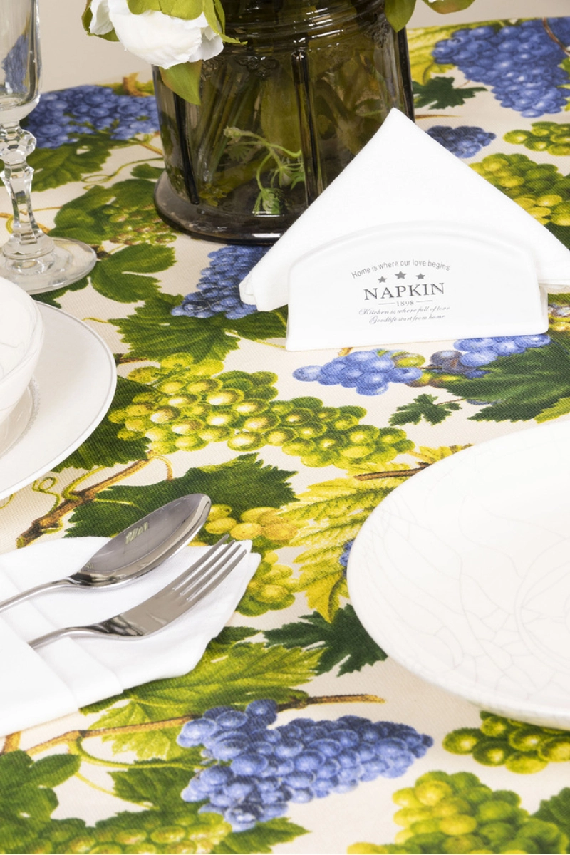 Скатерть круглая рогожка "Пром" Виноград (145х145 см)