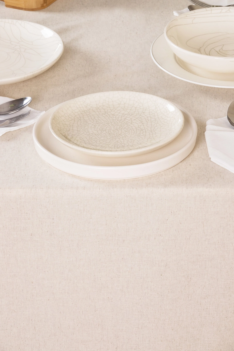 Скатерть с кружевом полулен "ГОС" Льняная (вид 14)