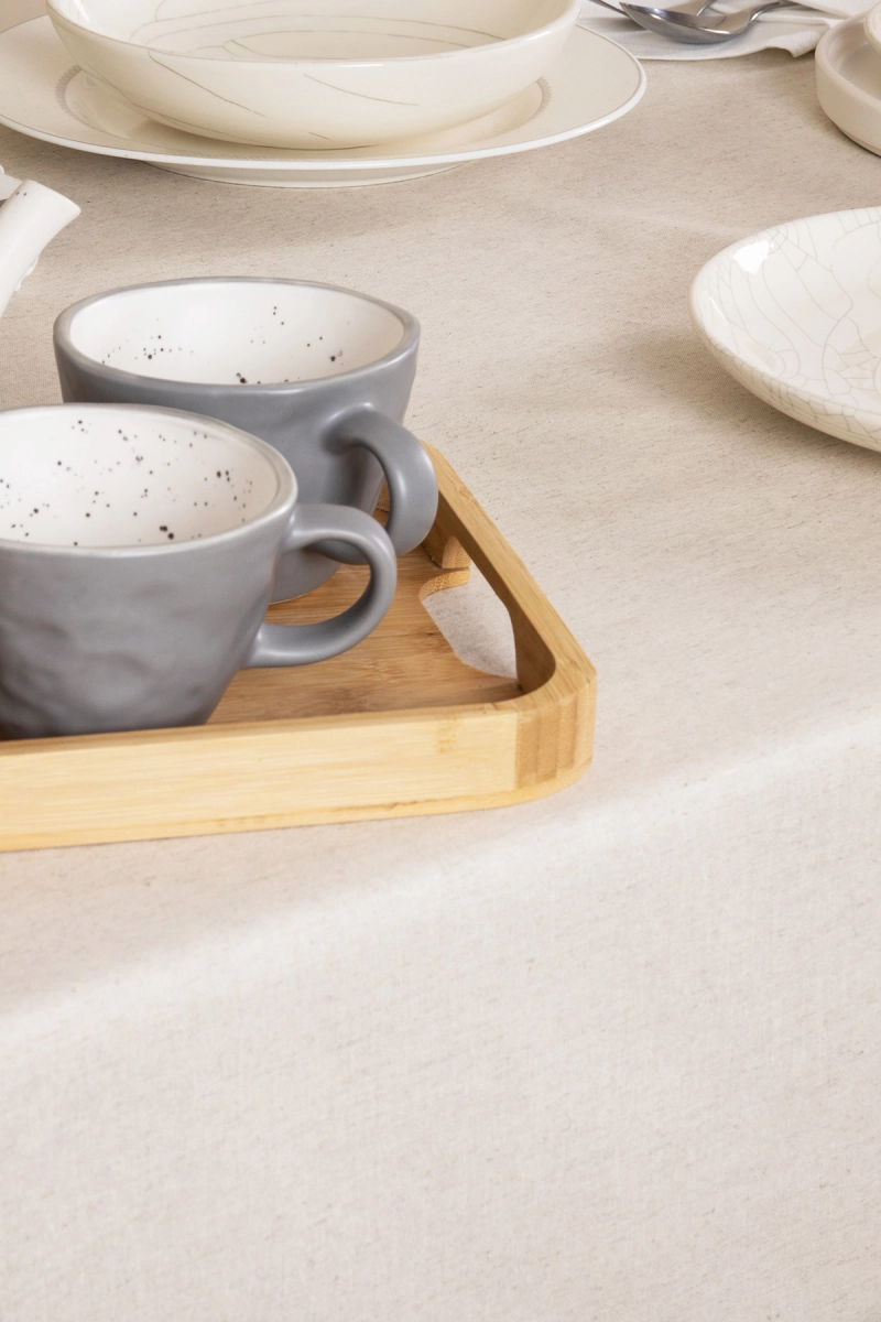 Скатерть с кружевом полулен "ГОС" Льняная (вид 14)