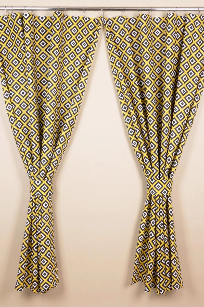 Комплект штор из рогожки "ТТ" Блюз (желтый)