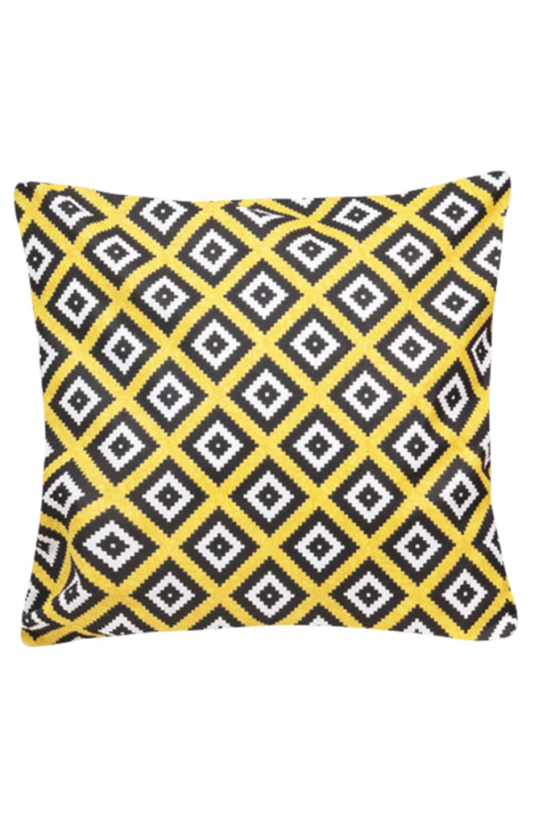 Декоративная наволочка на молнии из рогожки "ТТ" Блюз (желтый)