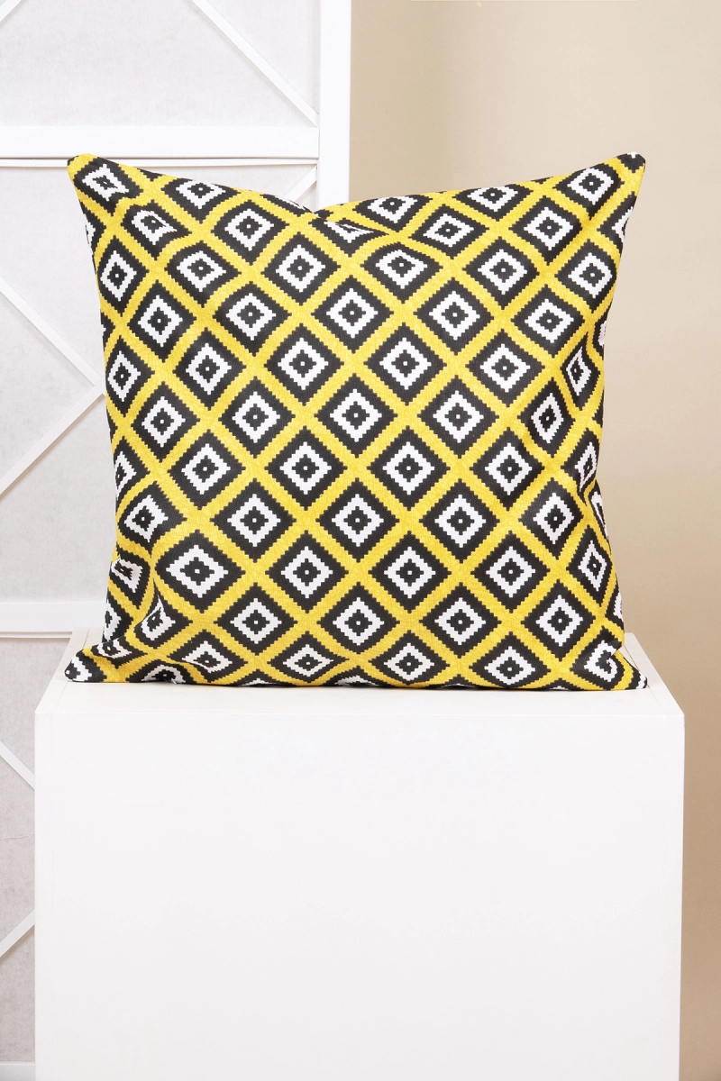 Декоративная наволочка на молнии из рогожки "ТТ" Блюз (желтый)