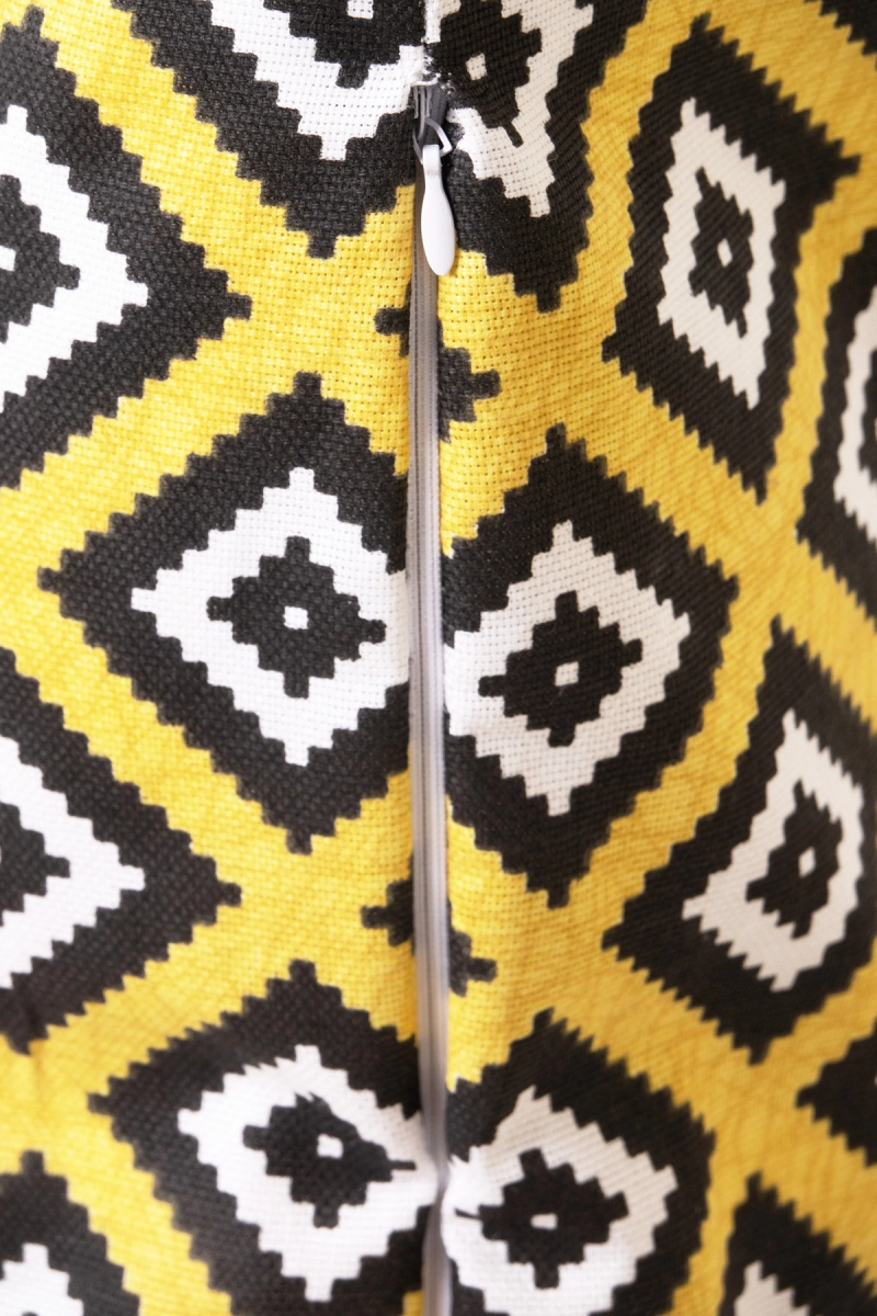 Декоративная наволочка на молнии из рогожки "ТТ" Блюз (желтый)