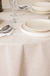 Скатерть круглая с кружевом полулен "ГОС" Льняная (вид 14) (145х145 см)