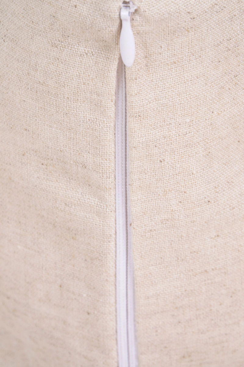 Декоративная наволочка на молнии полулен "ГОС" Льняная