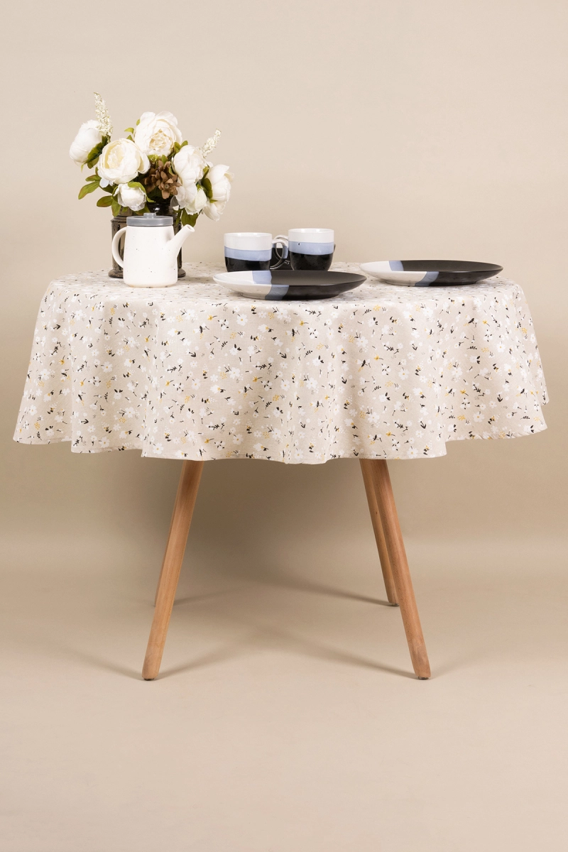 Скатерть круглая полулен "СФ" Маркиза (145х145 см)