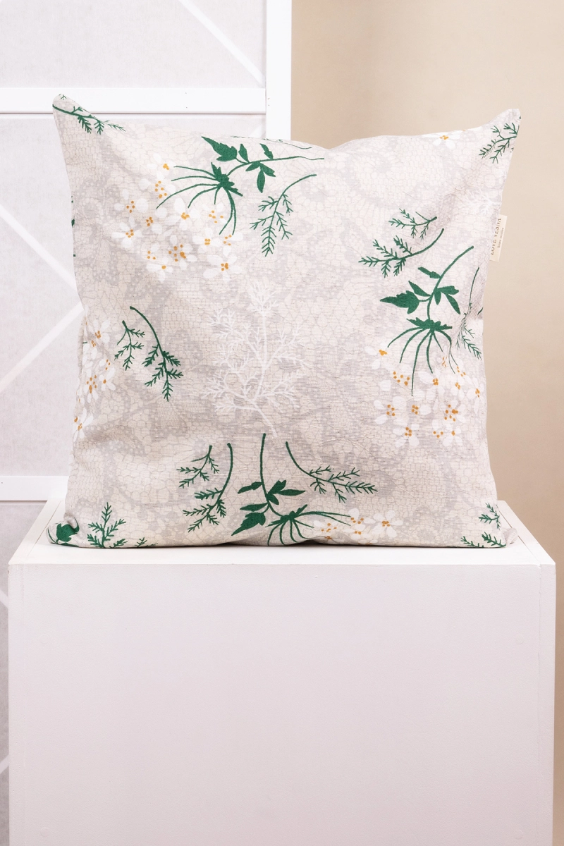 Декоративная наволочка на молнии полулен "ГП" Маргаритки