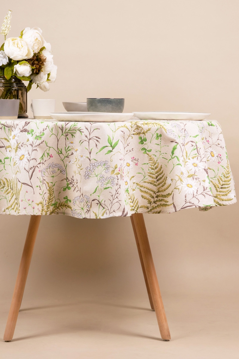 Скатерть круглая полулен "ГП" Льняное лето (145х145 см)