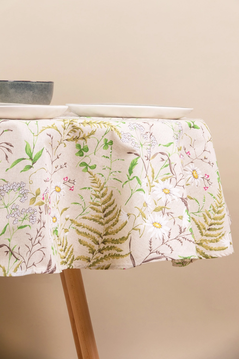 Скатерть круглая полулен "ГП" Льняное лето (145х145 см)