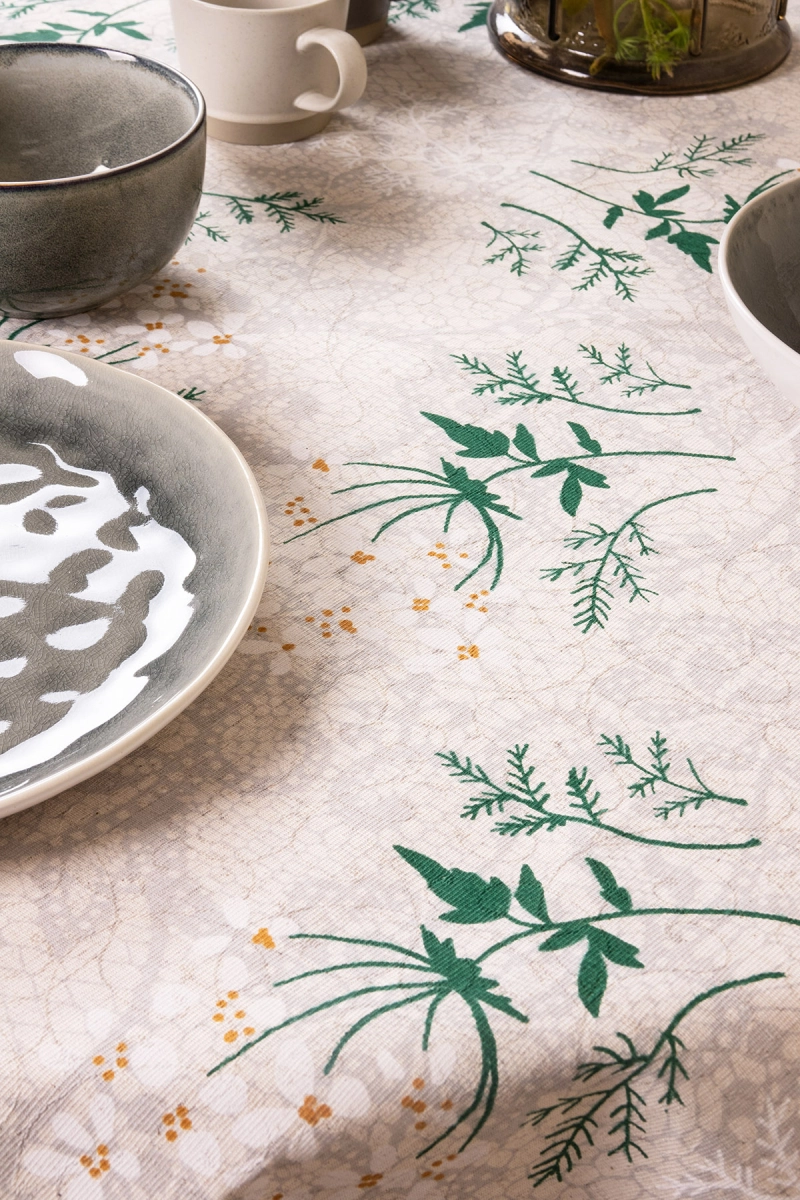 Скатерть круглая полулен "ГП" Маргаритки (145х145 см)