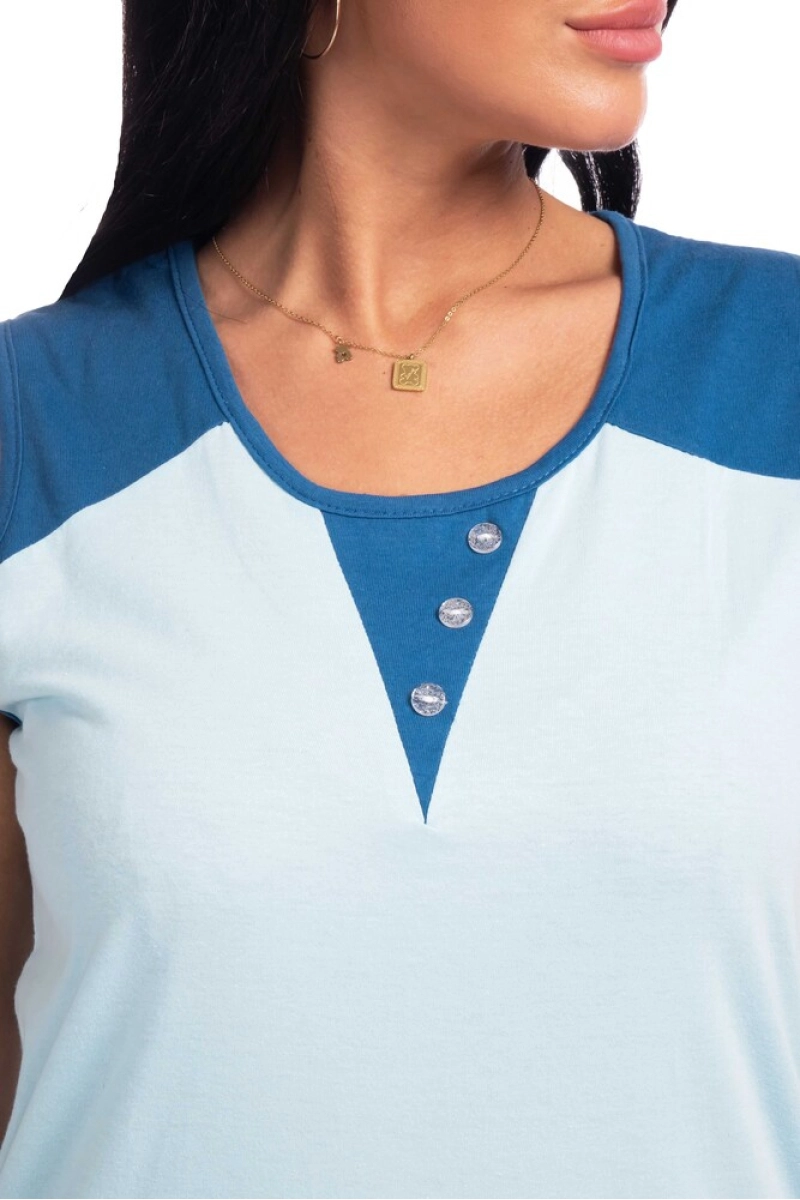 Женская сорочка голубая СН22