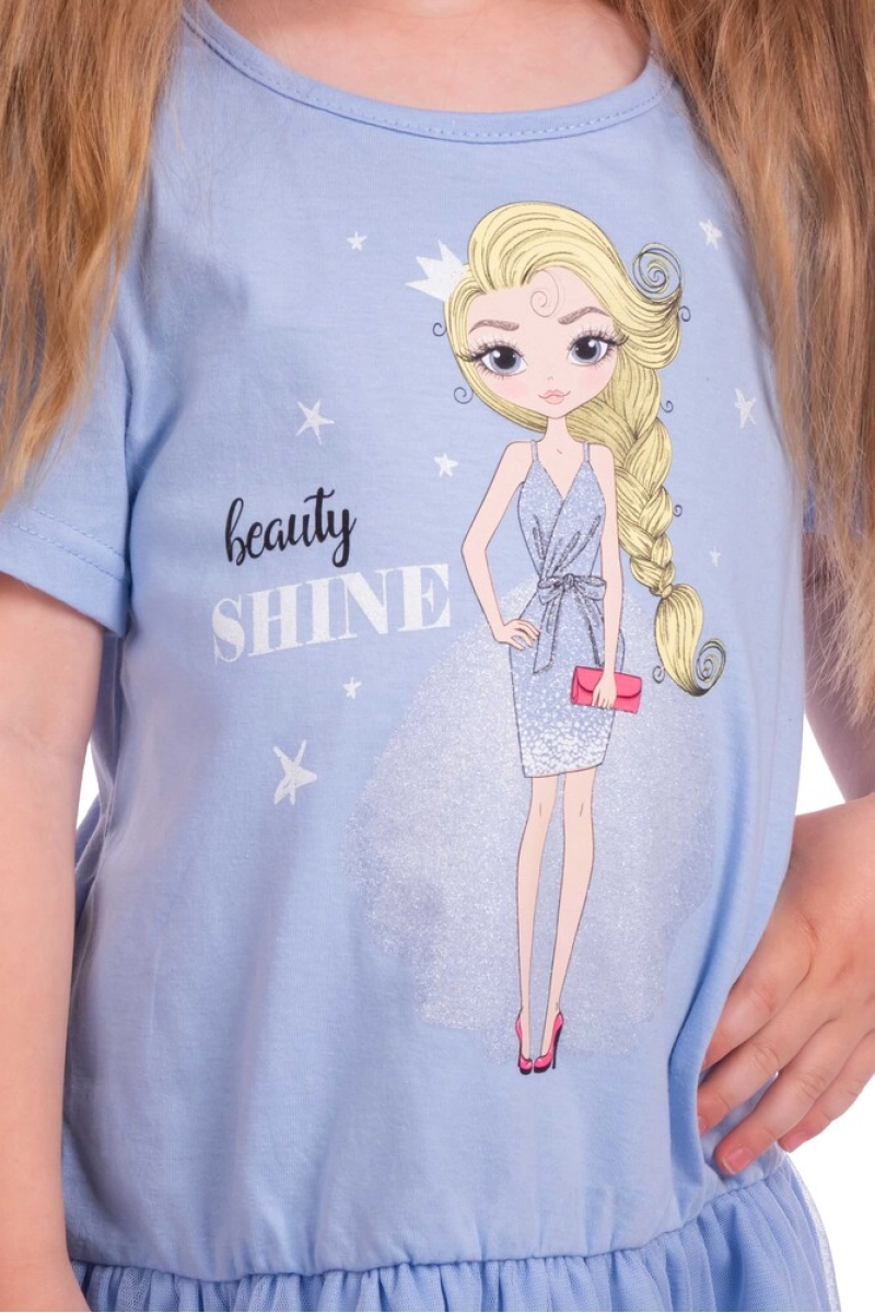 Платье "ПлД-41" снежка голубое, трикотаж