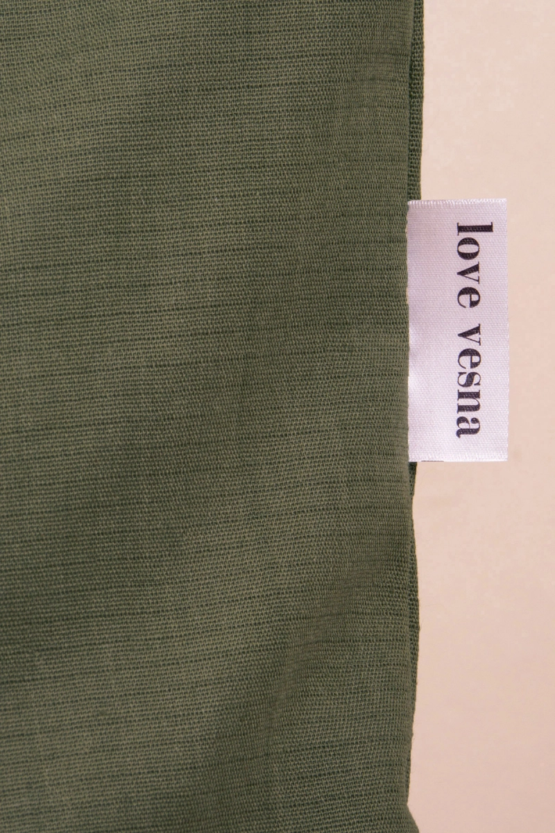 Декоративная наволочка на молнии полулен "ГОС" Хаки