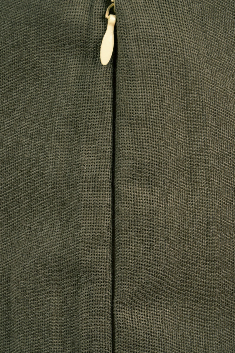 Декоративная наволочка на молнии полулен "ГОС" Хаки