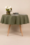 Скатерть круглая полулен "ГОС" Хаки (145х145 см)