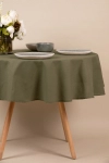 Скатерть круглая полулен "ГОС" Хаки (145х145 см)