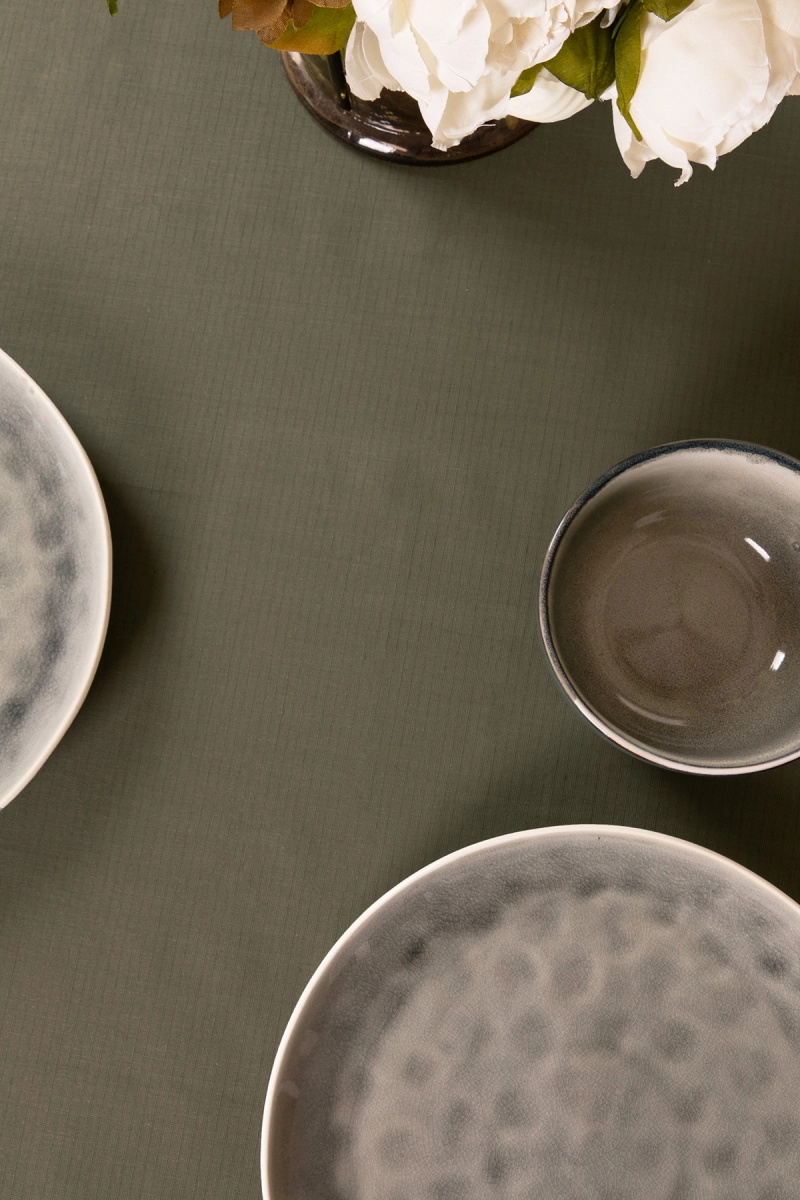 Скатерть круглая полулен "ГОС" Хаки (145х145 см)