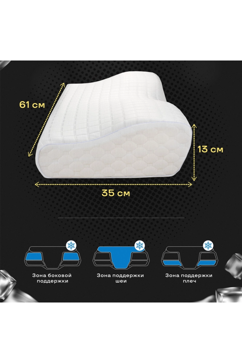(П) Подушка анатомическая Freshness с охлаждающим трикотажем ПА ИвШвейСтандарт 