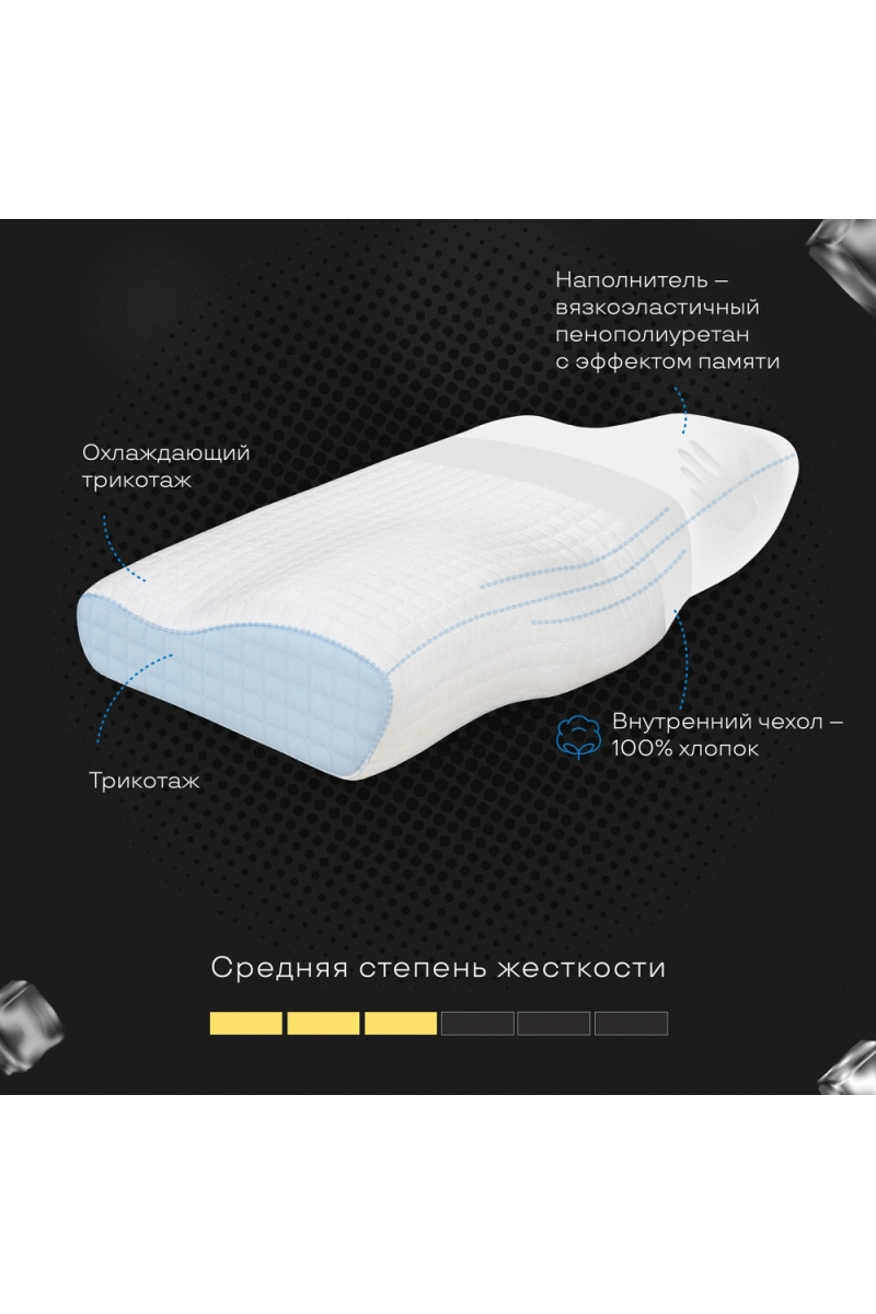 (П) Подушка анатомическая Freshness с охлаждающим трикотажем ПА ИвШвейСтандарт 