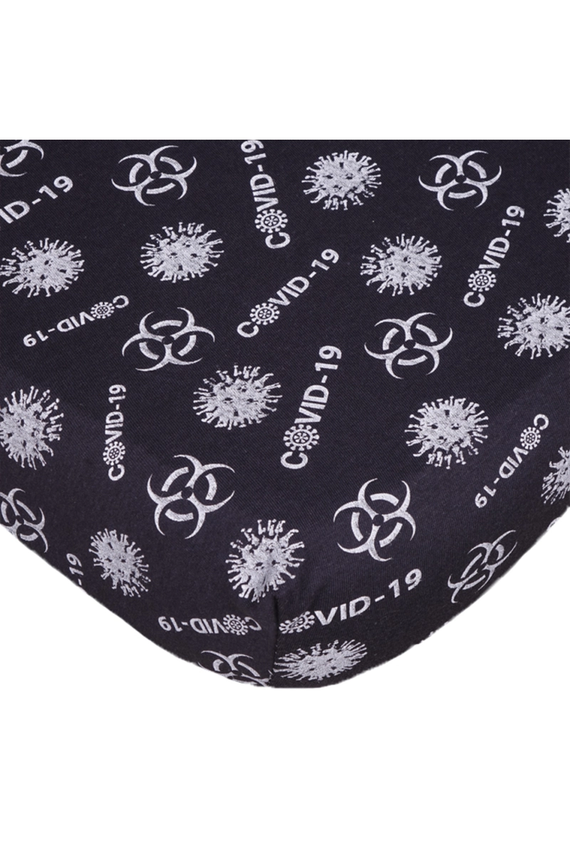 Простыня трикотажная на резинке - Ковид (темно-синий) (1372-V1) (145г)