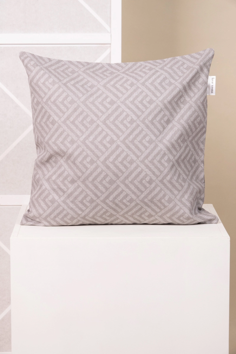 Декоративная наволочка на молнии из рогожки "ТТ" Купол (мокко)