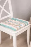 Подушка на стул из рогожки "ТТ" Полоса (ментол) арт. 3037/1 (М-9)