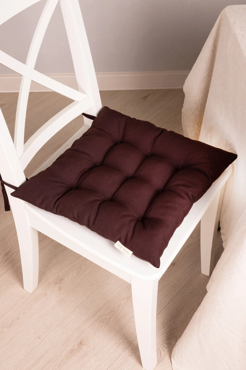 Подушка (М-9) на стул из габардина "А" Горький шоколад (col. 905)