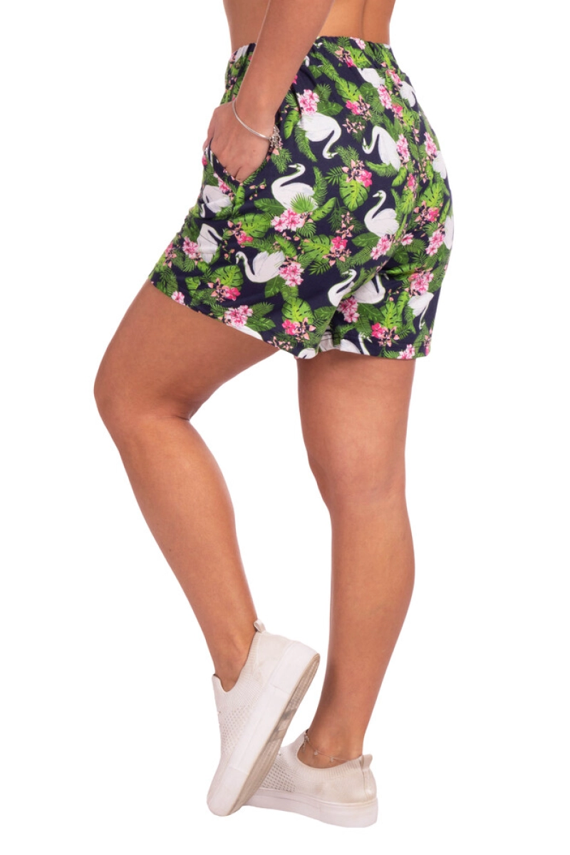 Шорты "Ялта 6" лебеди, трикотаж