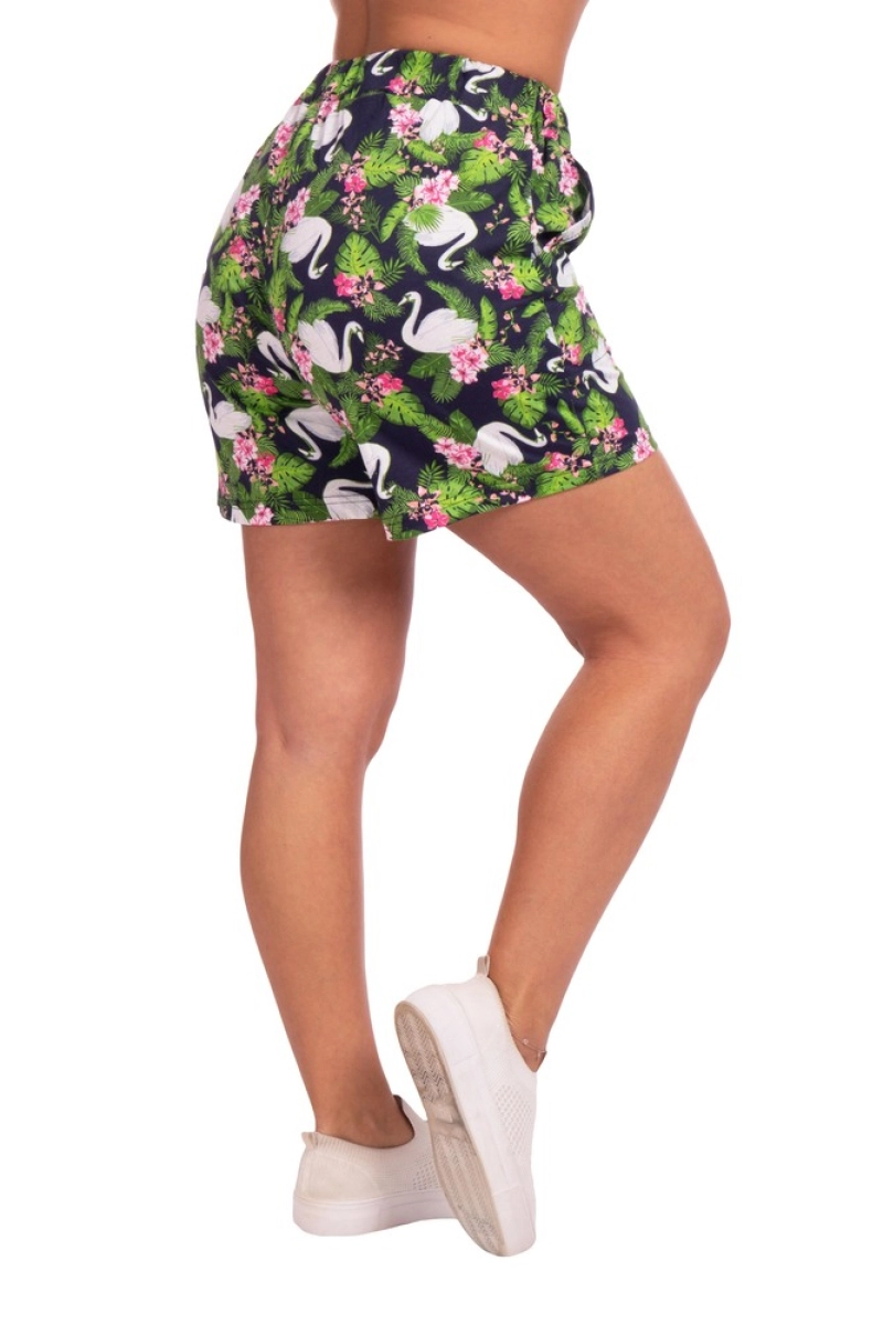 Шорты "Ялта 6" лебеди, трикотаж