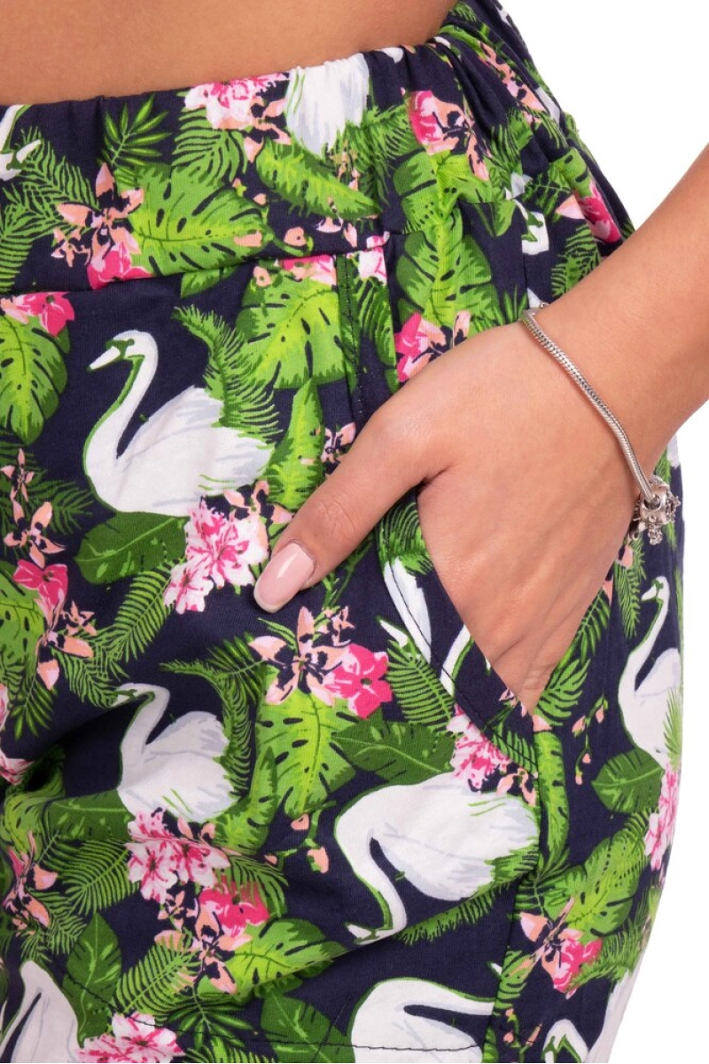 Шорты "Ялта 6" лебеди, трикотаж