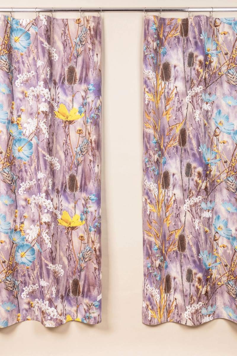 Комплект штор из полульна "ГП" Осенний блюз (голубой)