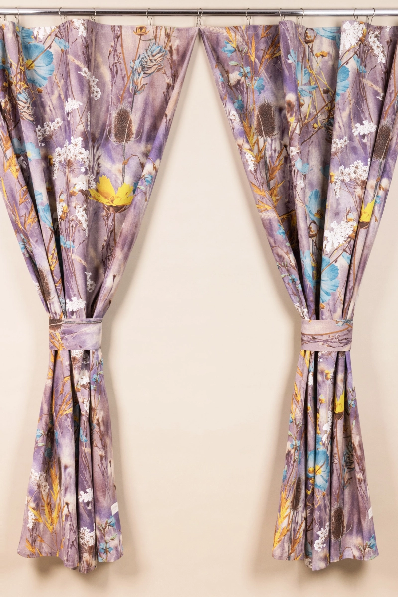 Комплект штор из полульна "ГП" Осенний блюз (голубой)