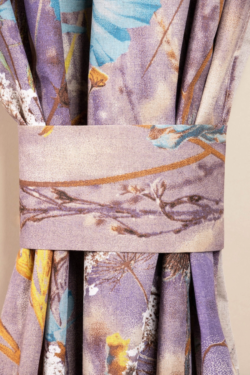 Комплект штор из полульна "ГП" Осенний блюз (голубой)